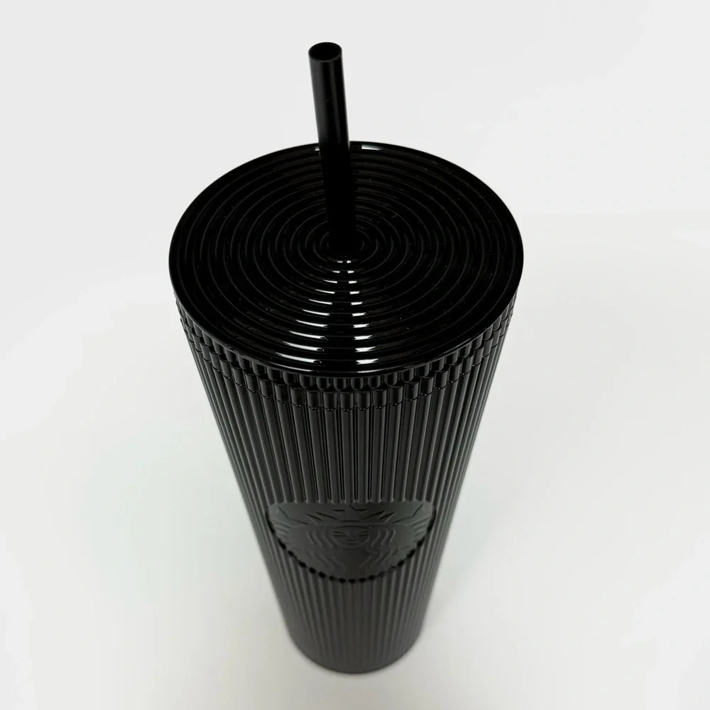 STARBUCKS 24oz TUMBLER LIMITED EDITION BEST MOST FAVORITE BLACK SHINY TEXTURED
